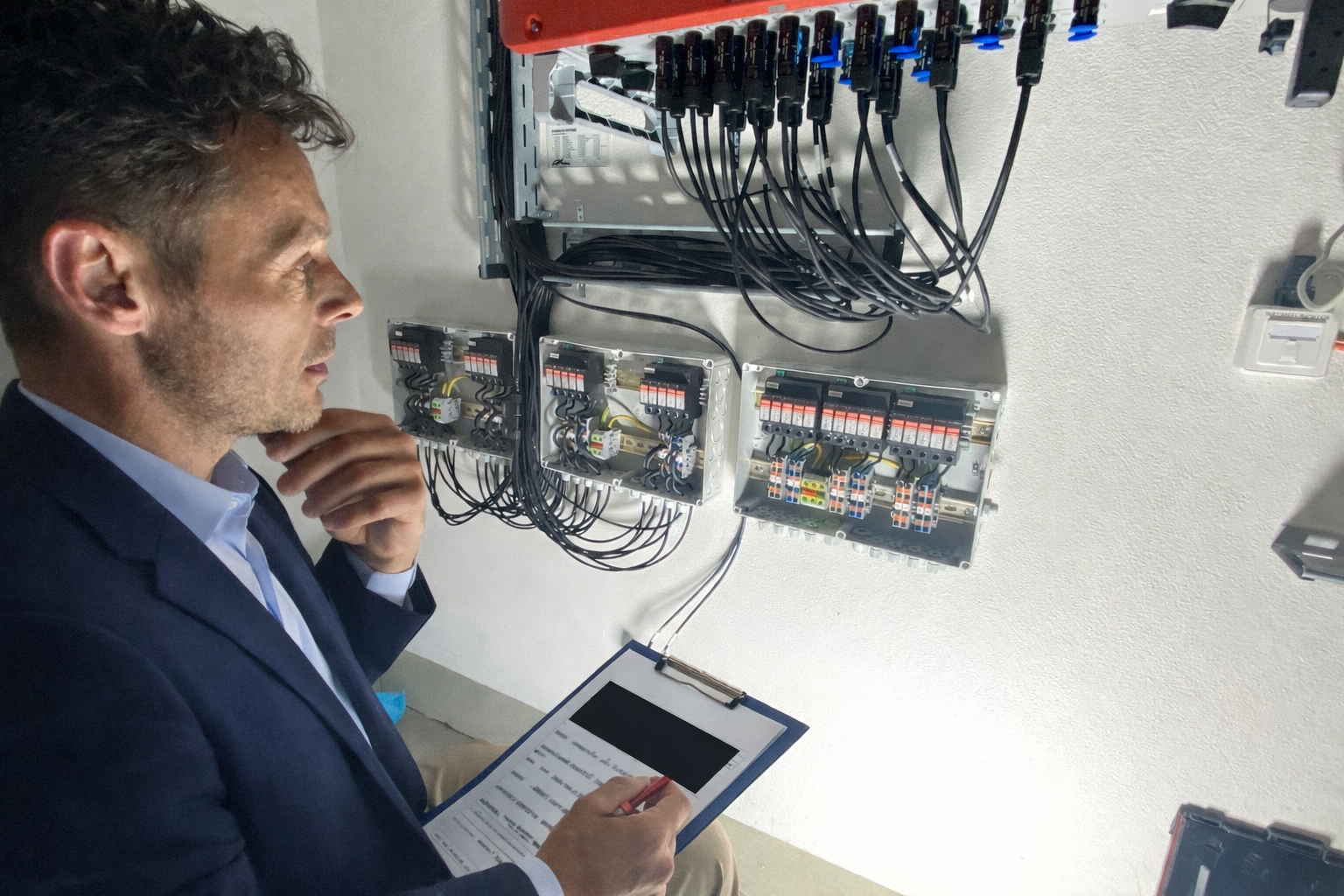 Rene Novak – Bausachverständiger bei der Begutachtung einer Photovoltaikanlage